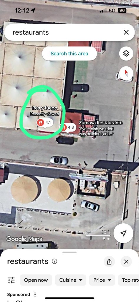 Res y Fuego Google Maps showing 4.1 stars before ProfitX3